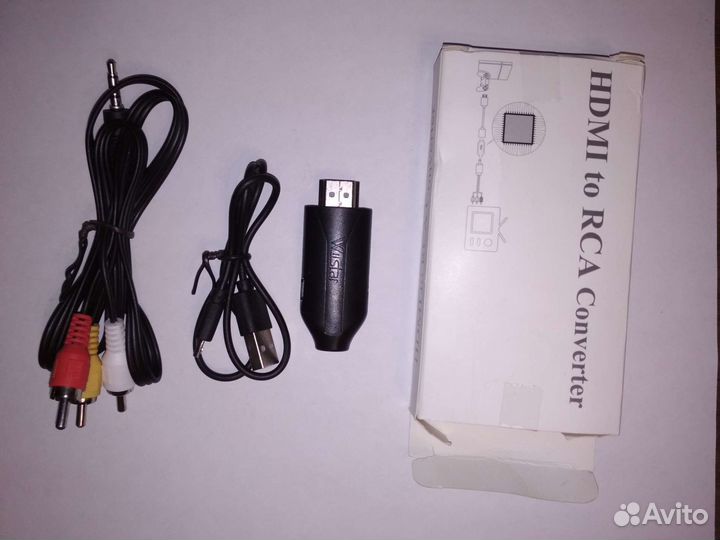 Переходник hdmi - AV (RCA/тюльпаны) с кабелем