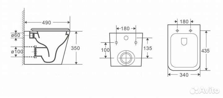 Подвесной унитаз CeramaLux