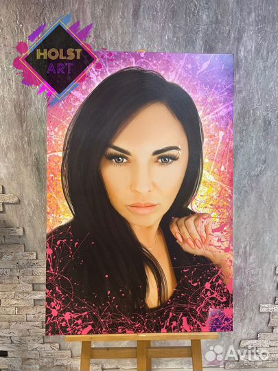 Портрет по фото на холсте