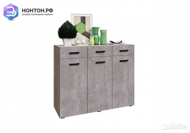 Комод Нэнси New бетон светлый / дуб сонома