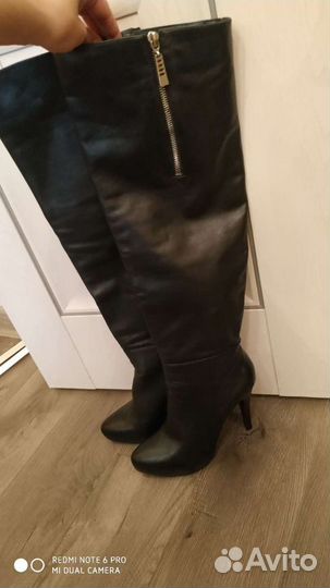 Ботфорты кожаные трубы, кожа натуральная 39