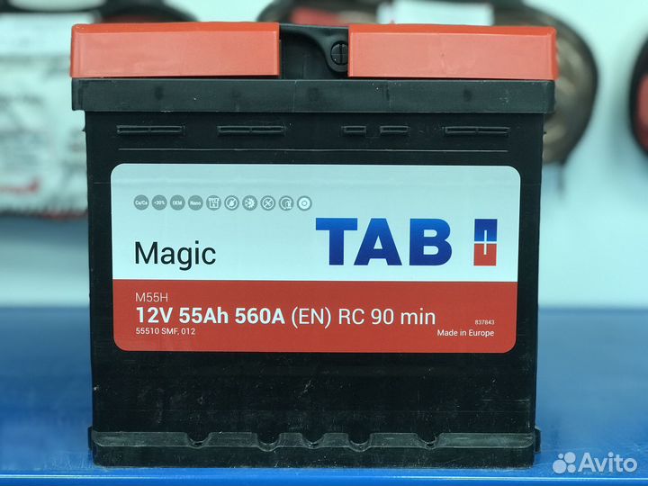 Доставка Акб 55ач TAB на Hyundai Getz, Accent, Sko