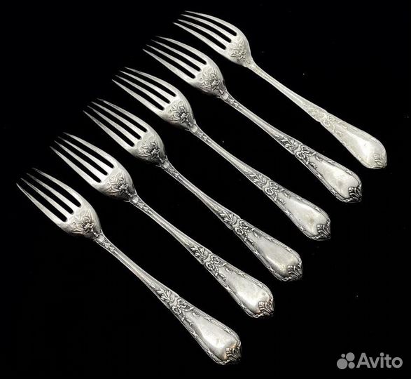 Серебро 84. Комплект десертных вилок. Н. Павлов