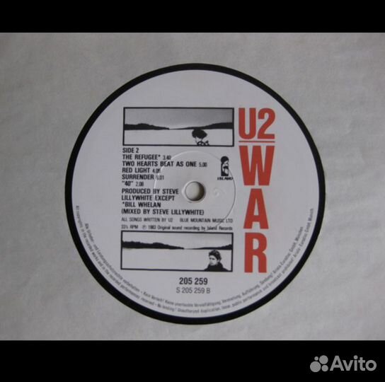 Виниловая пластинка U2/War