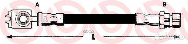 Шланг тормозной перед прав/лев T85046 Brembo