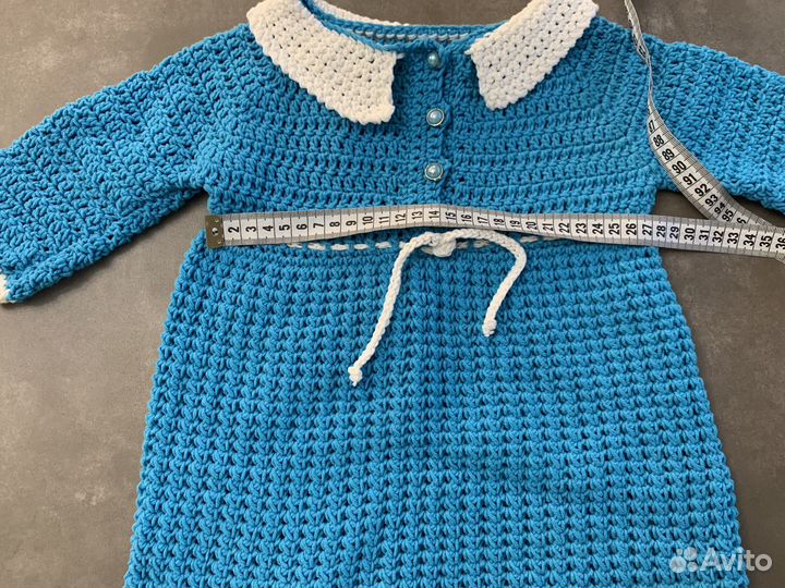 Платье вязаное на девочку 9-12 мес