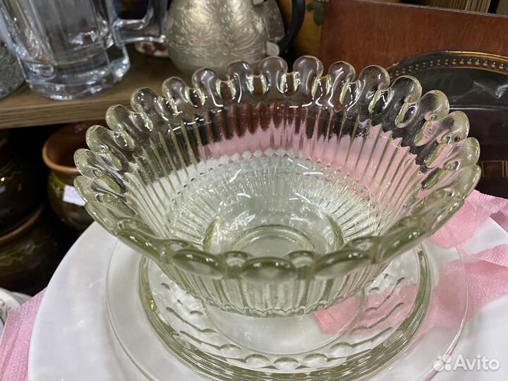 Ваза для фруктов стекло СССР