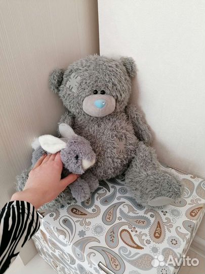 Мишка Тедди игрушка 30 см со стразом и заяц