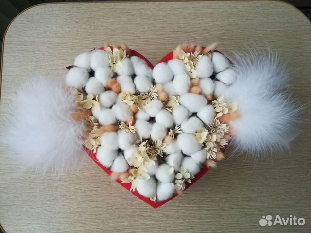 Сердце, композиция из сухоцветов