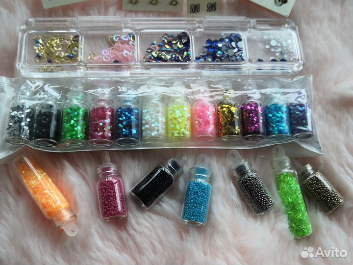 Глиттер, блестки, стразы (пакетом)