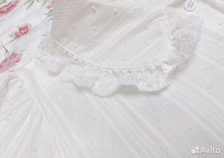 Новая хлопковая рубашка блузка винтаж лолита