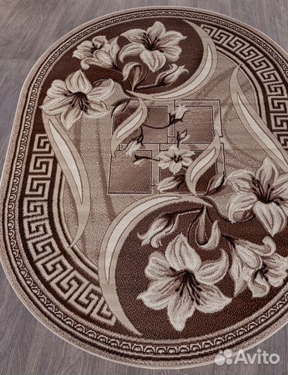 Ковер овальный с цветами в любом размере