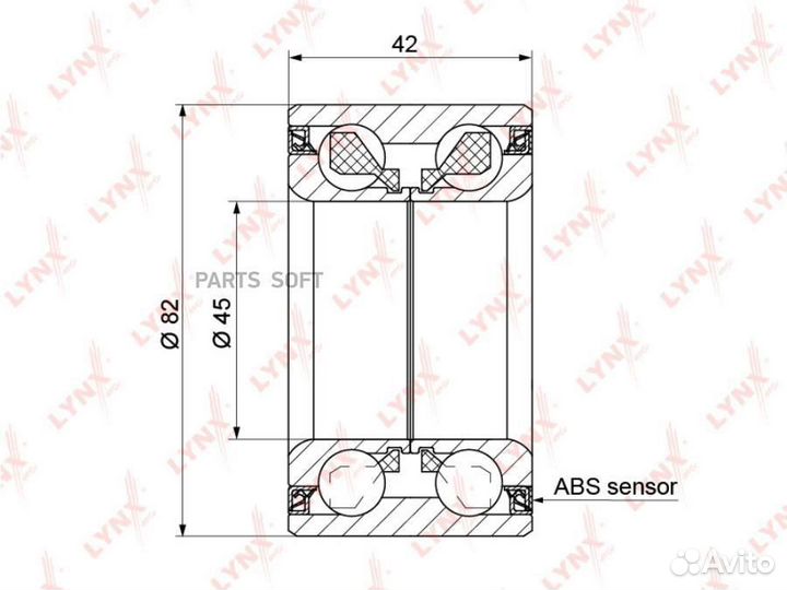 Lynxauto WB1532 Подшипник ступицы колеса перед