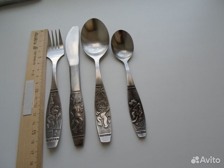 Вилка ложка ножик набор детство СССР