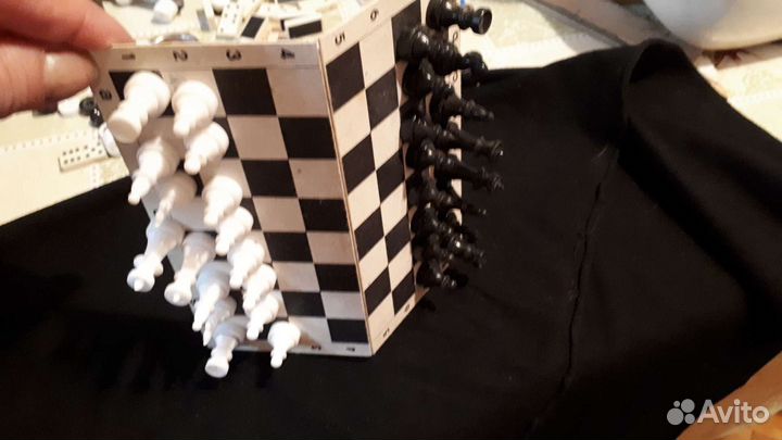 Мини шахматы+шашки+домино 3 в 1 на магните