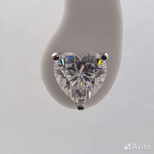 Пусеты серьги с бриллиантами (муассанитами) 2ct