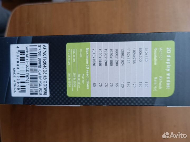 Видеокарта gtx 750ti 2gb