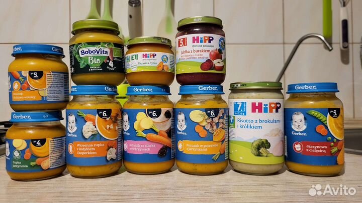 Детское питание hipp, gerber ассорти