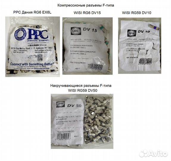 Коаксиальный кабель RG6 и разъемы wisi