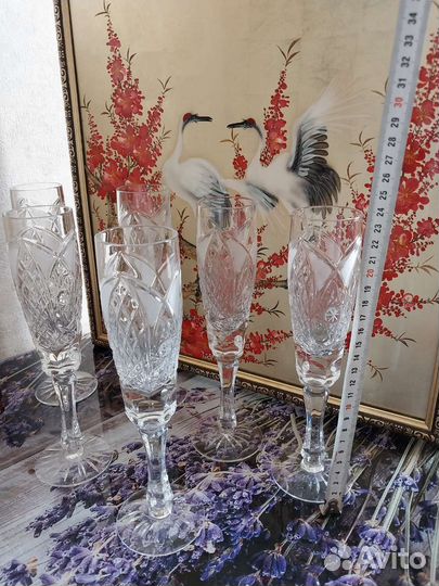 Хрустальные бокалы для шампанского