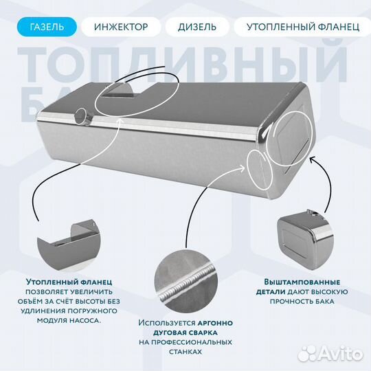 Алюминиевый бензобак с утопленным фланцем 210 л