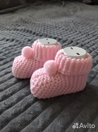 Пинетки для девочки теплые