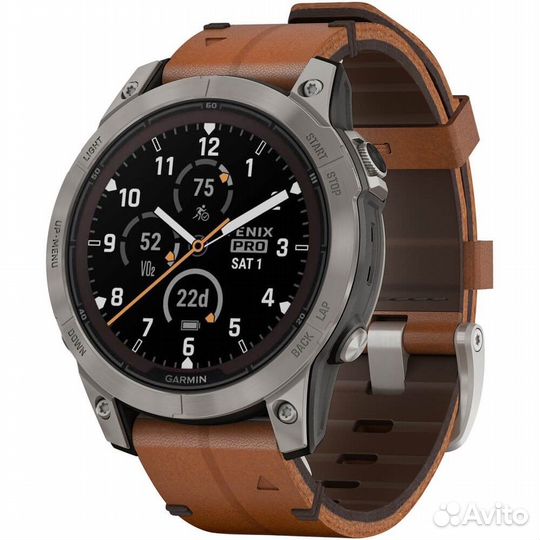 Garmin Fenix 7 PRO Sapphire Solar Leather band NEW