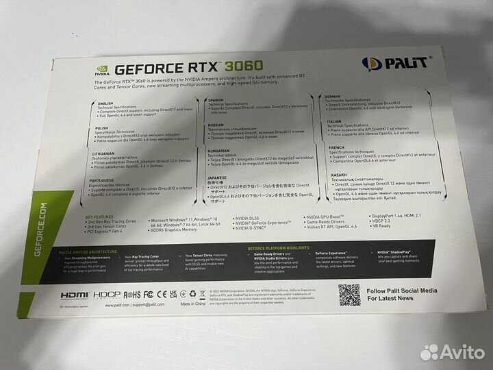 Видеокарта Nvidia Palit 3060 12GB dual OC (LHR)