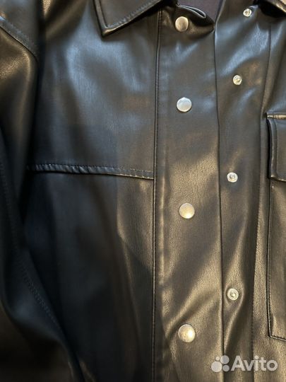 Кожаная рубашка zara