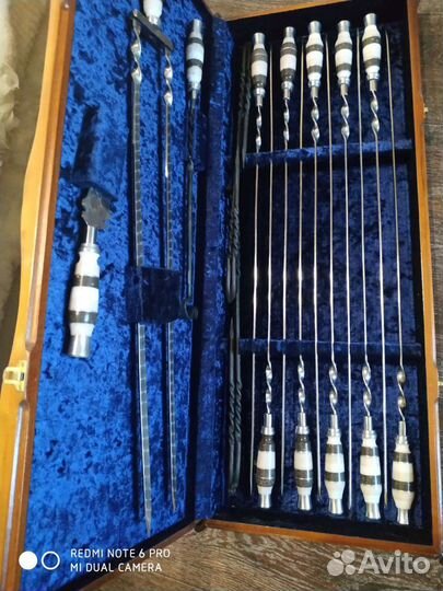 Набор шампуров в деревянной коробке