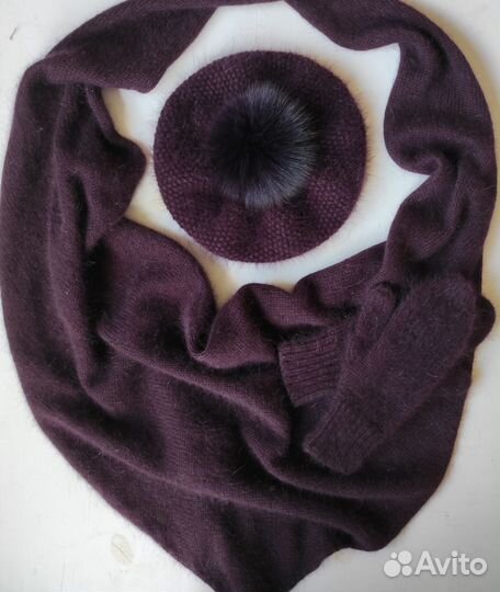 Комплект из пуха норки вязаный