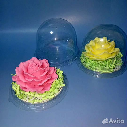 Роза в куполе из мыла ручной работы