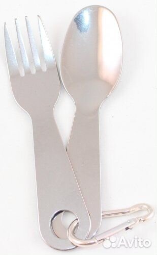 Набор столовых приборов на карабине (ложка,вилка)
