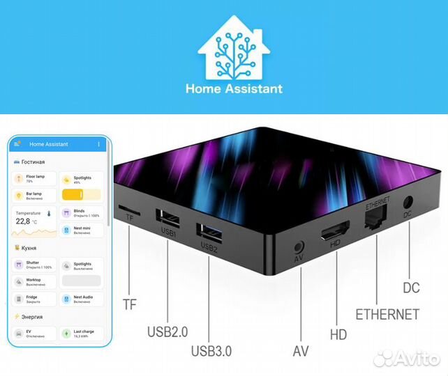 Центр умного дома Home Assistant, хаб. 4/32Гб, 4-c