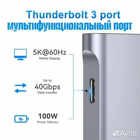 Многофункциональный концентратор 5в1 для MacBook