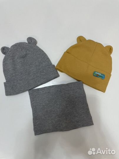 Шапка и снуд для мальчика на 6-9 месяцев