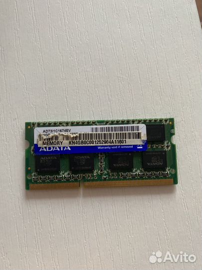Adata Оперативная память sodimm DDR3 4Гб