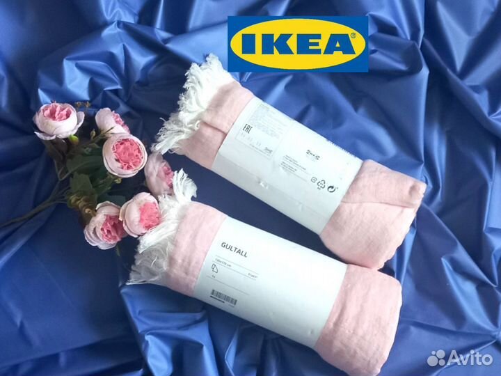 Плед покрывало IKEA икея лён новый