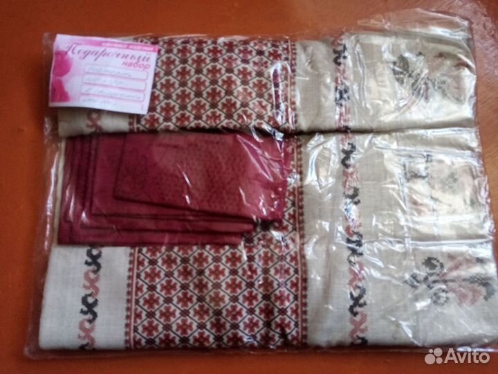 Скатерть льняная с вышивкой СССР