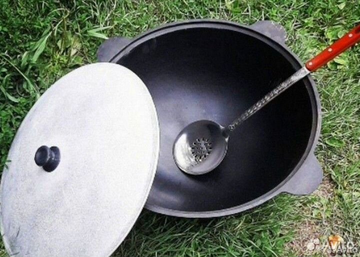 Казан чугунный с алюминиевой крышкой