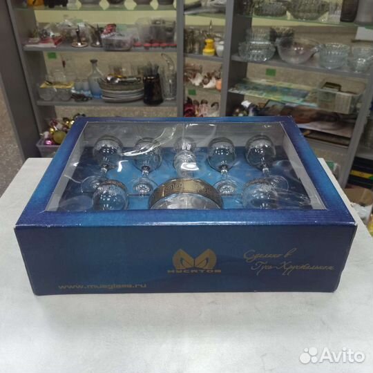 Набор Штоф Рюмки Стопки Гусь Хрустальный В Коробке