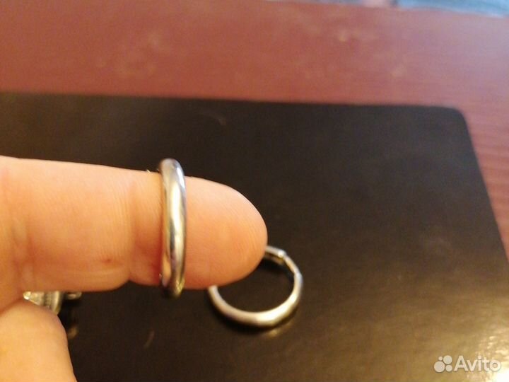 Серьги серебро, мельхиор