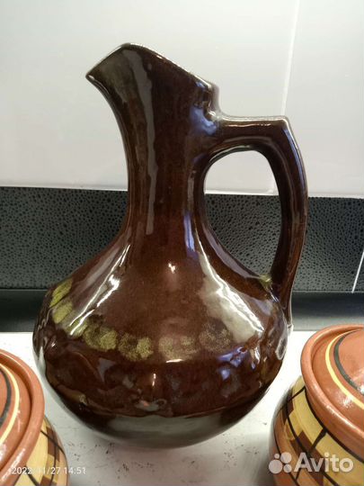 Кувшин, глиняные горшочки для запекания