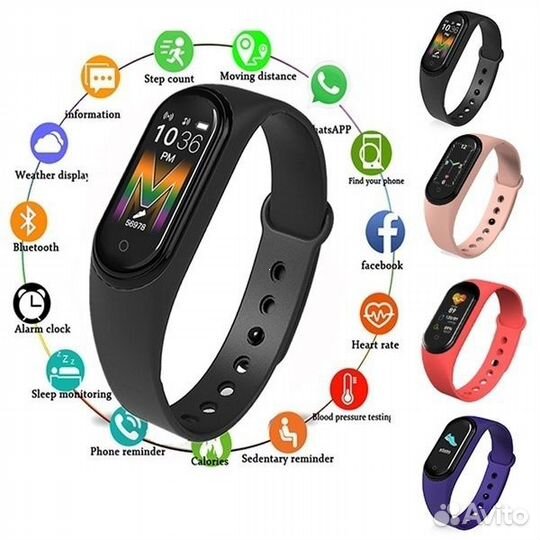 Фитнес-браслет smart bracelet M5, Давление + Пульс
