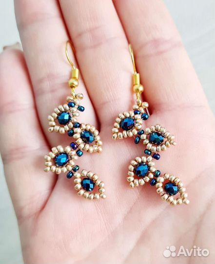 Серьги из бисера и бусин