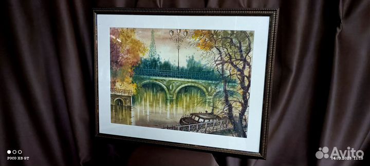 Акварель картина рукописная Л.С. Герасимов