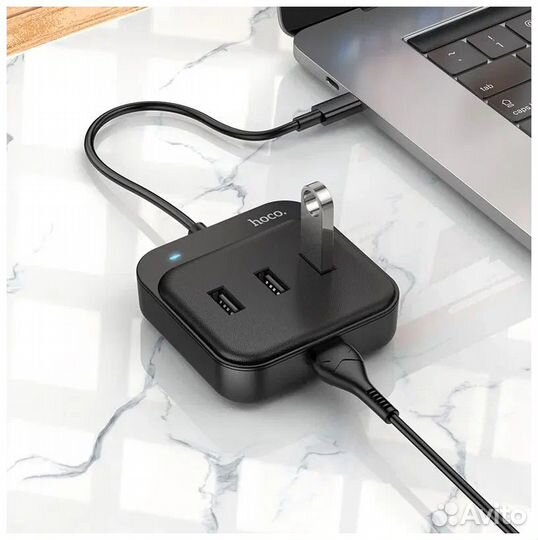 USB-концентратор hoco HB31, Easy, 4 гнезда, кабель