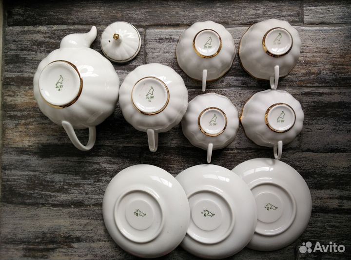 Чайный сервиз Золотая лента Дулево 91 93 г