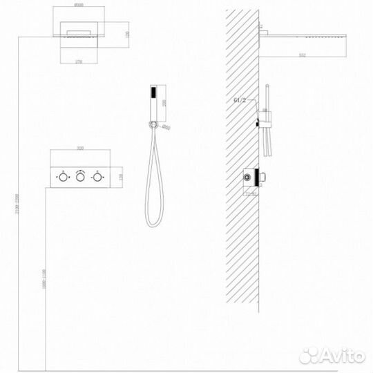 Душевая система Abber Wasser Kreis AF8151