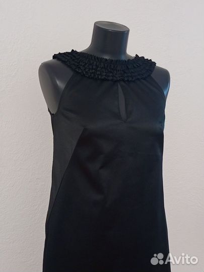 Новое чёрное атласное платье Zarina